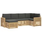 vidaXL Záhradná súprava gaučov 6 pcs Biela a antracitová Polyester – Obrázok 2