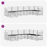 vidaXL Záhradná súprava gaučov 7 pcs Biela – Obrázok 8
