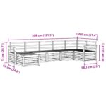 vidaXL Záhradná súprava gaučov 7 pcs Biela – Obrázok 9