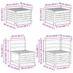 vidaXL Záhradná súprava gaučov 8 pcs Biela 59 x 59 x 37 cm – Obrázok 11