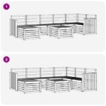 vidaXL Záhradná súprava gaučov 8 pcs Biela 59 x 59 x 37 cm – Obrázok 9