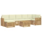 vidaXL Záhradná súprava gaučov 8 pcs Biela a krémová 59 x 59 x 37 cm – Obrázok 2