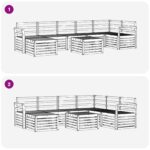 vidaXL Záhradná súprava gaučov 8 pcs Biela 59 x 59 x 37 cm – Obrázok 9