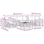 vidaXL Záhradná súprava gaučov 8 pcs Biela a krémová 59 x 59 x 37 cm – Obrázok 9