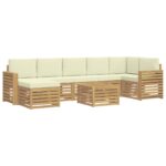 vidaXL Záhradná súprava gaučov 8 pcs Biela a krémová 59 x 59 x 37 cm – Obrázok 2