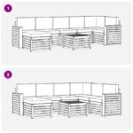 vidaXL Záhradná súprava gaučov 8 pcs Biela a krémová 59 x 59 x 37 cm – Obrázok 8