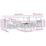 vidaXL Záhradná súprava gaučov 8 pcs Biela a krémová 59 x 59 x 37 cm – Obrázok 9
