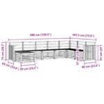 vidaXL Záhradná súprava gaučov 8 pcs Biela 306 x 187,5 x 73 cm – Obrázok 8