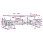 vidaXL Záhradná súprava gaučov 8 pcs Biela a krémová 308 x 190 x 73 cm – Obrázok 7