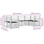 vidaXL Záhradná súprava gaučov 6 pcs Biela 245 x 130,5 x 73 cm – Obrázok 6