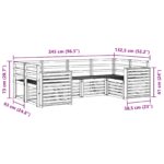 vidaXL Záhradná súprava gaučov 6 pcs Biela 245 x 132,5 x 73 cm – Obrázok 6