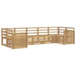 vidaXL Záhradná súprava gaučov 7 pcs Biela 304 x 128,5 x 73 cm – Obrázok 2