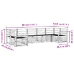 vidaXL Záhradná súprava gaučov 7 pcs Biela 304 x 130,5 x 73 cm – Obrázok 6