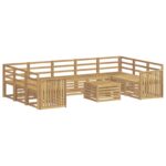 vidaXL Záhradná súprava gaučov 10 pcs Biela 59 x 59 x 37 cm – Obrázok 2