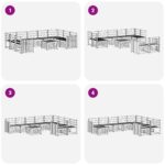 vidaXL Záhradná súprava gaučov 10 pcs Biela 59 x 59 x 37 cm – Obrázok 8