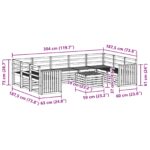 vidaXL Záhradná súprava gaučov 10 pcs Biela 59 x 59 x 37 cm – Obrázok 9