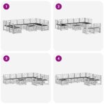vidaXL Záhradná súprava gaučov 10 pcs Biela 59 x 59 x 37 cm – Obrázok 7