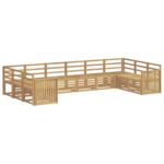 vidaXL Záhradná súprava gaučov 10 pcs Biela 363 x 187,5 x 73 cm – Obrázok 2