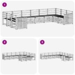 vidaXL Záhradná súprava gaučov 10 pcs Biela 363 x 187,5 x 73 cm – Obrázok 6