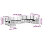 vidaXL Záhradná súprava gaučov 10 pcs Biela 363 x 187,5 x 73 cm – Obrázok 7