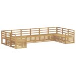 vidaXL Záhradná súprava gaučov 10 pcs Biela 363 x 190 x 73 cm – Obrázok 2