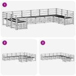 vidaXL Záhradná súprava gaučov 10 pcs Biela 363 x 190 x 73 cm – Obrázok 7