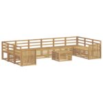 vidaXL Záhradná súprava gaučov 11 pcs Biela 59 x 59 x 37 cm – Obrázok 2