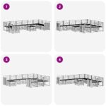 vidaXL Záhradná súprava gaučov 11 pcs Biela 59 x 59 x 37 cm – Obrázok 7