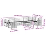 vidaXL Záhradná súprava gaučov 11 pcs Biela 59 x 59 x 37 cm – Obrázok 8