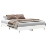 vidaXL Rám postele 2 pcs Biela 152 x 203 cm Kompozitné drevo – Obrázok 3