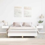 vidaXL Rám postele 2 pcs Biela 152 x 203 cm Kompozitné drevo – Obrázok 4