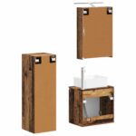 vidaXL Sada kúpeľňového nábytku 4 pcs Staré drevo – Obrázok 3
