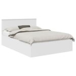 vidaXL Rám postele s čelnou doskou Biela 140 x 190 cm Kompozitné drevo – Obrázok 2
