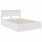 vidaXL Rám postele s čelnou doskou Biela 140 x 190 cm Kompozitné drevo – Obrázok 4