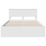 vidaXL Rám postele s čelnou doskou Biela 140 x 190 cm Kompozitné drevo – Obrázok 7