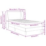 vidaXL Rám postele s matracom Svetlosivá 90 x 190 cm látka – Obrázok 11