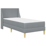 vidaXL Rám postele s matracom Svetlosivá 90 x 190 cm látka – Obrázok 3