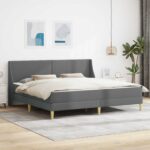 vidaXL Rám postele s matracom Tmavo šedá 180 x 200 cm látka