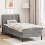 vidaXL Rám postele s matracom Svetlosivá 90 x 190 cm Zamat