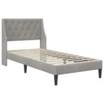vidaXL Rám postele s matracom Svetlosivá 90 x 190 cm Zamat – Obrázok 4