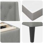 vidaXL Rám postele s matracom Svetlosivá 90 x 190 cm Zamat – Obrázok 9