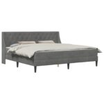 vidaXL Rám postele s matracom Tmavo šedá 180 x 200 cm Zamat – Obrázok 2