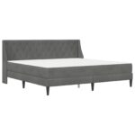 vidaXL Rám postele s matracom Tmavo šedá 180 x 200 cm Zamat – Obrázok 3