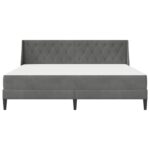 vidaXL Rám postele s matracom Tmavo šedá 180 x 200 cm Zamat – Obrázok 6