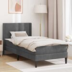 vidaXL Rám postele s matracom Tmavo šedá 90 x 190 cm Zamat