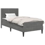 vidaXL Rám postele s matracom Tmavo šedá 90 x 190 cm Zamat – Obrázok 2