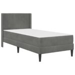 vidaXL Rám postele s matracom Tmavo šedá 90 x 190 cm Zamat – Obrázok 3