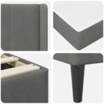 vidaXL Rám postele s matracom Tmavo šedá 90 x 190 cm Zamat – Obrázok 9