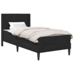 vidaXL Rám postele s matracom s čelnou doskou Čierny 90 x 190 cm Zamat – Obrázok 2