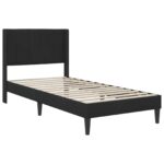 vidaXL Rám postele s matracom s čelnou doskou Čierny 90 x 190 cm Zamat – Obrázok 4